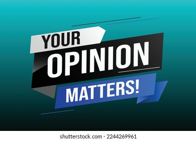 Tu opinión importa la palabra ilustraciones vectoriales líneas 3d estilo para la página de inicio de medios sociales, plantilla, ui, web, aplicación móvil, afiche, banner, volante, fondo, tarjeta de regalo, cupón, etiqueta, fondo de pantalla