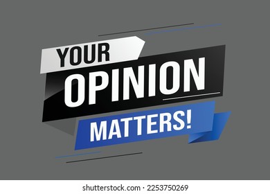 Your opinion matters word vector illustration lines 3d style for social media landing page, template, ui, web, mobile app, poster, banner, flyer, background, gift card, coupon, label, wallpaper