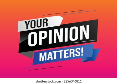 Your opinion matters word vector illustration lines 3d style for social media landing page, template, ui, web, mobile app, poster, banner, flyer, background, gift card, coupon, label, wallpaper