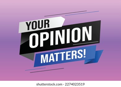 Tu opinión importa la palabra ilustraciones vectoriales líneas 3d estilo para la página de inicio de medios sociales, plantilla, ui, web, aplicación móvil, afiche, banner, volante, fondo, tarjeta de regalo, cupón, etiqueta, fondo de pantalla