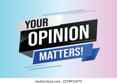 Tu opinión importa la palabra ilustraciones vectoriales líneas 3d estilo para la página de inicio de medios sociales, plantilla, ui, web, aplicación móvil, afiche, banner, volante, fondo, tarjeta de regalo, cupón, etiqueta, fondo de pantalla