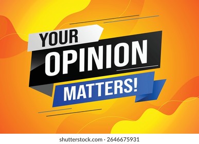 Your opinion matters word vector illustration lines 3d style for social media landing page, template, ui, web, mobile app, poster, banner, flyer, background, gift card, coupon, label, wallpaper 