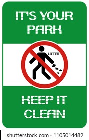 90 Keep your park clean sign Images, Stock Photos & Vectors | Shutterstock