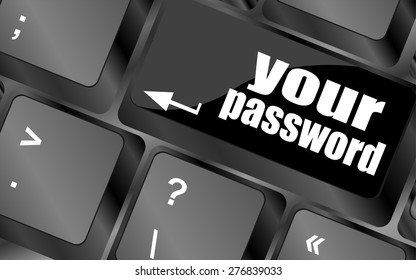 your password button on keyboard - security concept vector