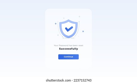 Your Password has been Reset Successfully Concept Ui design with button for mobile and web. Flat design, vector, illustration.