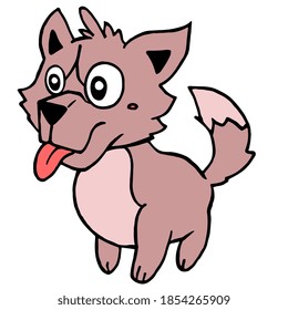 tu linda perra de mascota. ilustración vectorial del dibujo del doodle de dibujos animados