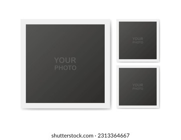 Your photo. Flat, black, mock up your photo. Vector illustration.