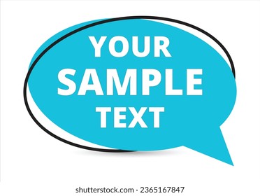 Your Sample text speech bubble text. Hi There on bright color for Sticker, Banner and Poster. vector illustration.