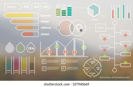 Your Scalable Eps10 Vector Blue Print Style  Illustration Set for Printed or Digital Presentation