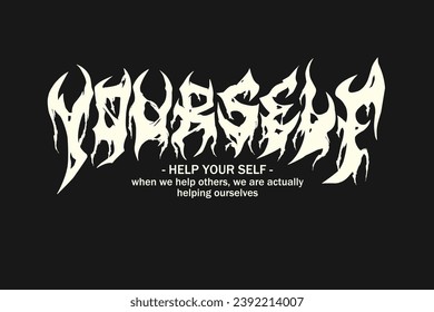 Your Self Metal Typography – Brutal Deathcore Font for T-Shirt and Poster Design