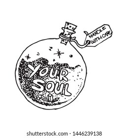 Your soul. Hand drawn calligraphy.