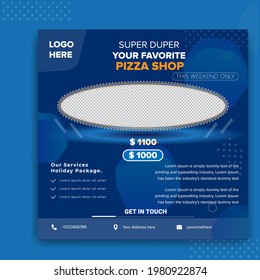 your special pizza pie and breakfast shop social media post vector file graphic design template
