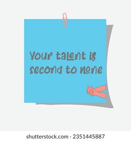 Your talent is second to none- Mint Green Background with Silver Text Illustration