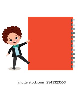 Your text here cute children holding note paper