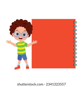 Your text here cute children holding note paper