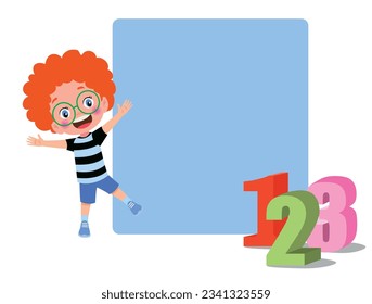 Your text here cute children holding note paper