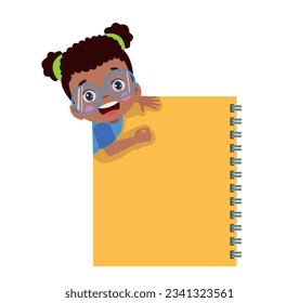 Ihr Text hier süße Kinder, die Notizpapier halten