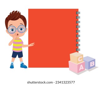 Your text here cute children holding note paper