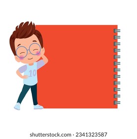 Your text here cute children holding note paper