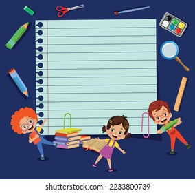 Your text here cute kid holding note paper