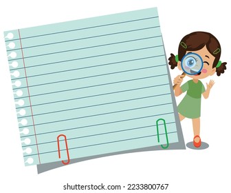 Your text here cute kid holding note paper