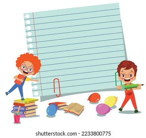 Your text here cute kid holding note paper