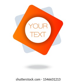 Your text here. Orange  Minimal Pattern. Abstract Poster. Colorful Geometric Background.  3d Fluid Banner.