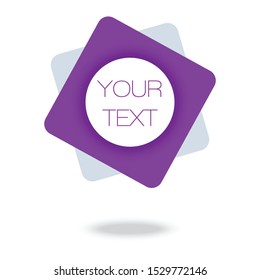 Your text here. Violet Minimal Pattern. Abstract Poster. Colorful Geometric Background.  3d Fluid Banner.