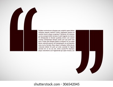 Your text with quotation marks isolated on white background. Eps 10 vector illustration