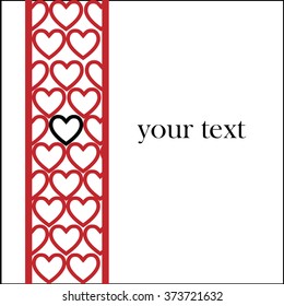 Your text Valentine - Classical own text pattern - red, white and black colors