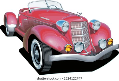 Your vector contains either pixel based bitmap objects or raster . Vintage Classical Car Illustration . American Cool Classic Cars . 