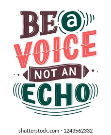 Your voice matters abstract quote lettering. Calligraphy inspiration graphic design typography element. Hand written postcard. Cute simple vector sign hand drawn style. Textile print