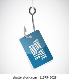 Your vote counts Hook concept illustration isolated over a white background