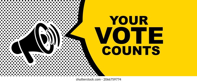 your vote counts sign on white background