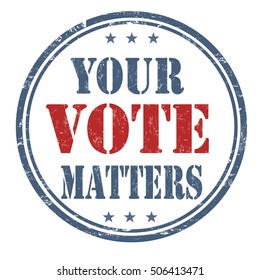 Your Vote Matters grunge rubber stamp on white background, vector illustration