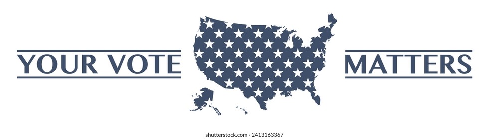 Your vote matters poster. Voting, election day, vector design