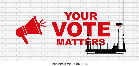 your vote matters sign on white background