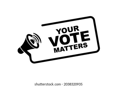 your vote matters sign on white background