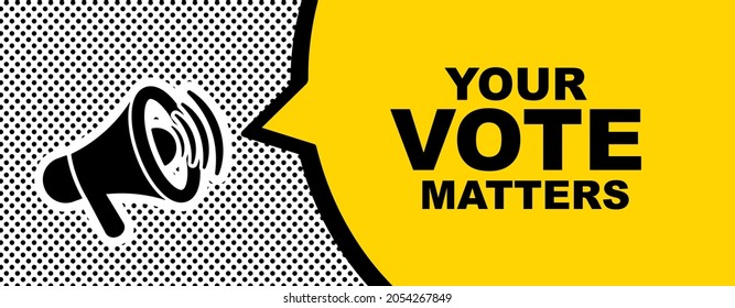 your vote matters sign on white background