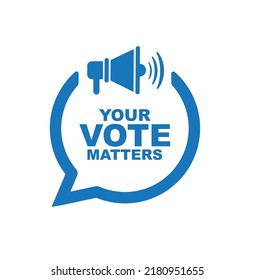 your vote matters sign on white background