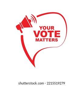 your vote matters sign on white background	