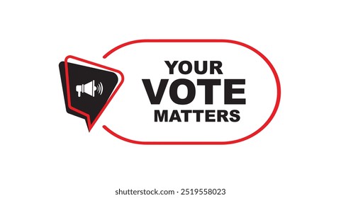 your vote matters sign on white background