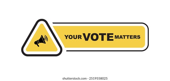 your vote matters sign on white background