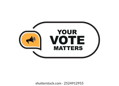 your vote matters sign on white background