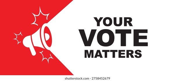 your vote matters sign on white background