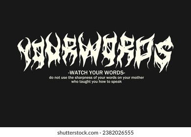 Your Words Metal Typography – Brutal Deathcore Font for T-Shirt and Poster Design