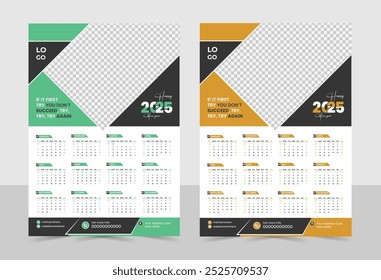 Your Year, Your Vision, 2025 Wall Calendar Template, minimal design, one page calendar.