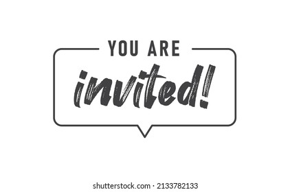 Youre Invited Elegant Black Calligraphy Hand Stock Vector (Royalty Free ...