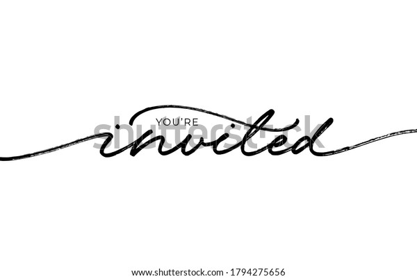 Youre Invited Elegant Black Calligraphy Hand Stock Vector (Royalty Free ...