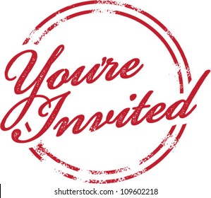 You're Invited Invitation Rubber Stamp